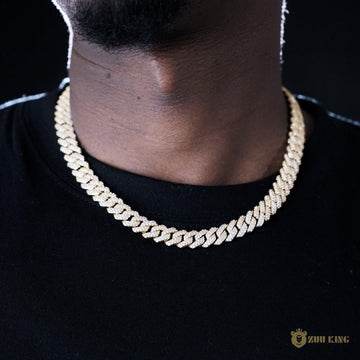 10mm 2-row Iced Cuban Chain In 18k Gold Plated ZUU KING